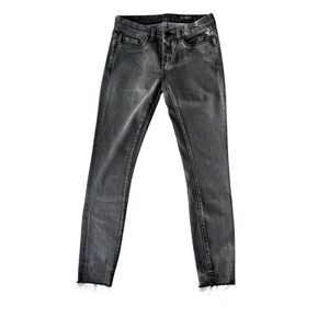 BLANKNYC Dark Gray Skinny Distressed Hem Jeans Size 26